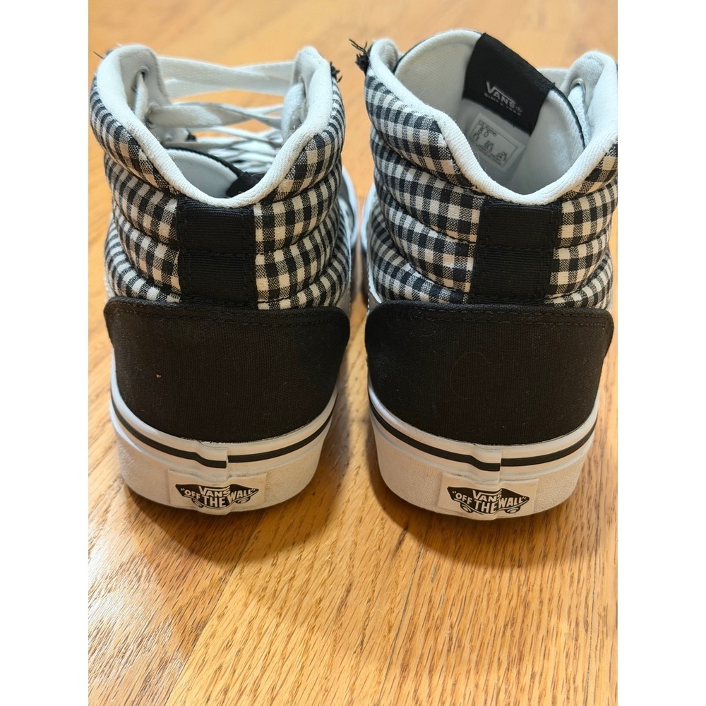 Vans Ward Hi Top Sneakers Black White Gingham Checkered Canvas Women's Size 8 - Picture 4 of 6